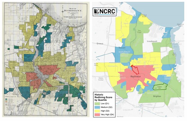 What is redlining?  Shonn: A Redlined map that displays red ink outlining black or low income areas. 